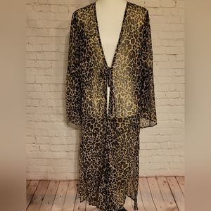 Kendall & Kylie Leopard Print Swim Cover Up Size M